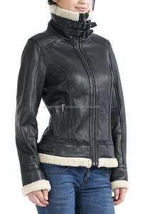 เสื้อแจ็คเก็ตหนังแกะขนแกะแท้สองด้านสำหรับผู้หญิง - Product Image 3