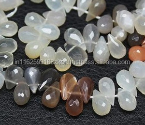 Natural Multi Color Moonstone Teardrop Cut <b>Large</b> Loose <b>Beads</b> Gemstones Gopika Third Party Certified Wholesale Fine Gems - Product Image 2