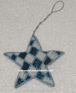 Beaded Embroidery <b>Star</b> Christmas Ornament - Product Image 1