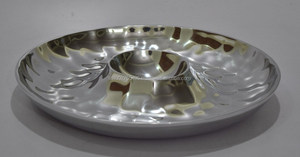 จานและจานโลหะทุบทำจากอะลูมิเนียมขนาด26X26X6ซม. - Product Image 3