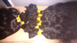 100% cabello castaño natural de calidad superior a granel indio Virgen sin procesar. Cutícula alainged cabello crudo indio a granel pelos indios - Product Image 4