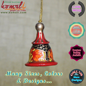 Campanas navideñas de madera pintadas a mano, venta al por mayor, adornos navideños para decoración de árboles, regalos y decoración de temporada, proveedores - Product Image 6