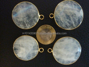 Rainbow <b>Moonstones</b> Bezels 20-35 MM Rhodium Gold Plated Sterling Silver Connectors Fashion Jewelry for Party Occasions-Wholesale - Product Image 6