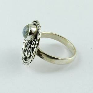 Anillo de plata de primera ley con piedra lunar para mujer, sortija, plata esterlina 925, Circonia cúbica, zirconia, circonita, zirconita, circón, Arco Iris, Colección moderna - Product Image 4