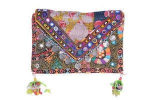 Moda y accesorios India cuero bohemio hecho a mano Banjara bordado tradicional mujer bolso de mano para mujer - Product Image 5