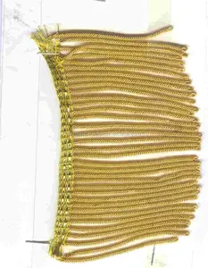 Altın tel dekorasyon saçak afiş bayrağı perde bükülmüş dantel yüksek kalite 7 cm yükseklik ucuz OEM tarzı saçak