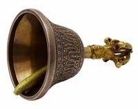 Indien Antique Tibétain Religieux En Laiton Qualité Cloche Main Vajra Dharma Objets Tibétain Bouddhiste Méditation Cloche et Dorje Ensemble