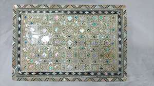 Boîte à bijoux en mosaïque noire de perles, magnifique bibelot égyptien en forme rectangulaire, 15 pièces, J47 - Product Image 3