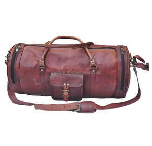 LOWELL CRAFT Vintage Genuine <b>Leather</b> Small Handbag/Toiletry <b>Bag</b> with Zipper Closure Lightweight & Multi-Functional for Travel - Product Image 1