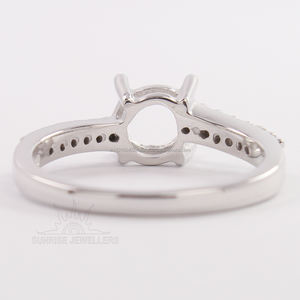 แหวนหมั้นทุกขนาด925เงินสเตอร์ลิง6x8มม. รูปไข่ CZ กึ่งเมานท์งานแต่งงานของขวัญ unisex - Product Image 2