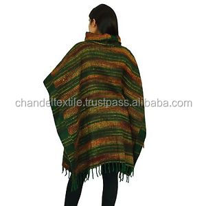 Wool Blend <b>Poncho</b> Indian Wool Blend Jacket Winter Fashion Clock Coat <b>Women</b> Indian Long <b>Ponchos</b> <b>Poncho</b> Plus Size Clothing Multi - Product Image 2