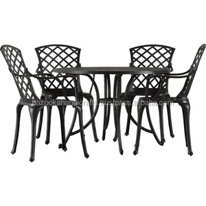 Ijzeren Cirkel Tuinmeubilair Tuin Set, Zwart Metalen Decoratieve Tuinmeubelen, Bistro Set