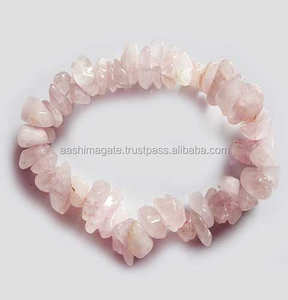 Pulsera Elástica de Cuarzo Rosa con Piedras Preciosas, Pulsera de Ágata de Amor de Cuarzo Rosa para Hombre y Mujer, Joyería de Moda - Product Image 3