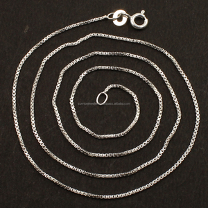 0,90mm 1mm 2mm caja cadena 925 plata esterlina collar de moda 16 "-30" directo de fábrica regalo al por mayor - Product Image 2