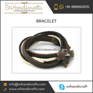 Trendy Modern Design <b>Leather</b> Wrapped Cuff Men's <b>Leather</b> <b>Bracelet</b> Manufacturer - Product Image 1