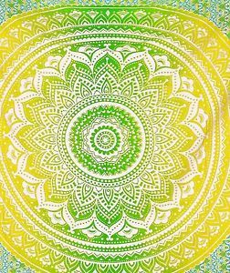 Tapices de Mandala Ombre indio, colcha colgante de pared Bohemia, manta de Picnic Hippie con patrón impreso, decoración de pared Hippie - Product Image 3