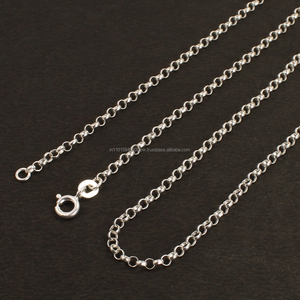 Venta al por mayor clásico regalo de compromiso de boda 2mm 925 collar de cadena Rolo de plata esterlina 18 pulgadas (46cm) - Product Image 3