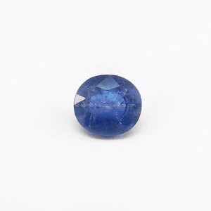 Lab Created Blue Sapphire 10x11.5mm Oval Cut 7.2 Cts Loose Gemstone for Necklace - Product Image 2
