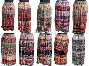 Batik-falda larga de animales con cintura elástica para mujer, vestido largo estampado a mano, jupe, falda Hippie, gitano, Tribal, indio, kjol - Product Image 3