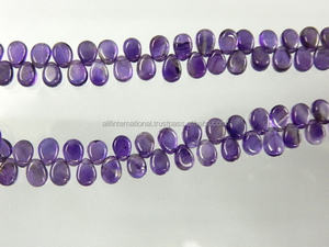 Briolette lisse poire gouttes améthyste perles de pierre violette en vrac pour la fabrication de bijoux - Product Image 6