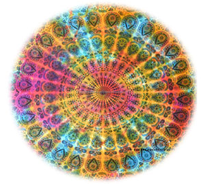 Indian Boho Mandala Tapestries 72\" <b>Wall</b> Hanging Handmade Hippie <b>Printed</b> Beach Throw Towel Yoga Mat Lace Roundel Tie Dye Decor - Product Image 1
