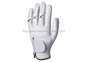 Gant de golf en cuir antidérapant hommes femmes respirant en peau de mouton poignée souple gants de golf personnalisés blanc Logo personnalisé - Product Image 5