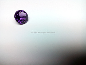 Corte cóncavo de amatista oscura hidrotermal creado en laboratorio para hacer joyas redondas de 10mm - Product Image 5