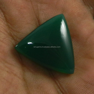 พลอยนิลธรรมชาติสีเขียว22มม. สามเหลี่ยม Cabochon 4.05 Gms พลอยหลวมสำหรับทำเครื่องประดับ Ishu อัญมณี IG0333 - Product Image 3