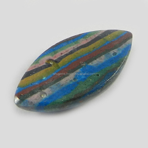 Pierre précieuse naturelle Calsilica arc-en-ciel 10x21mm, 1,05 g, cabochon marquise fait main pour la fabrication de bijoux, Ishu Gems IG0323 - Product Image 3