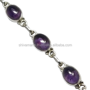 Nuevo diseño, gran oferta, pulsera de piedras preciosas de amatista para regalo Unisex, fabricante de joyas de plata de ley 925 - Product Image 3