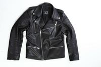 Blouson de moto en cuir de veau fini pour homme - Service OEM - Automne - Coupe-vent - Imperméable - Respirant - Écologique - Lavé