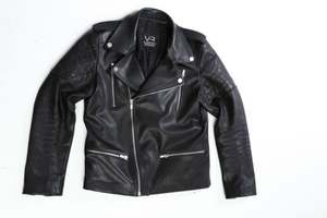 Blouson en cuir de moto pour homme en cuir de veau fini - Coupe-vent, imperméable, respirant et écologique - Product Image 3