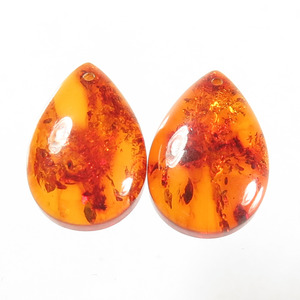 BALTIC AMBER Naturel Orange Ovale Coupe Poire Cabochon Taille Personnalisée Miel Pierres Précieuses Pendentif - Product Image 1