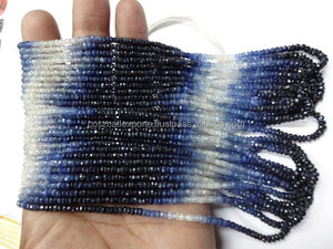 Perles rondes facettées en saphir bleu naturel, corindon, pierres précieuses de guérison, brins teints, certifiés par un tiers, Coszcalt Exports - Product Image 4