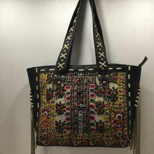 Artistic Ethnic Embroidery Handicrafts Banjara Traditional High Fashion Bohemian Waterproof Shoulder <b>Bag</b> Tribal Two Zipper - Product Image 1