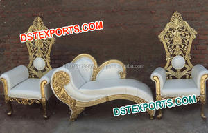 Último de anhelaba boda trono conjunto de oro Maharaja de boda conjunto de sofá de diseño moderno boda Metal tallado muebles - Product Image 2