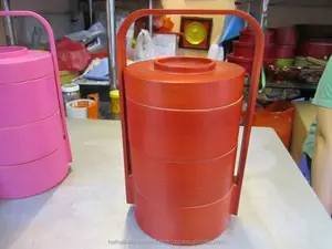HT9903 Hand Coiled Bamboo Mooncake Tiffin, Made in Vietnam, Direct Supply From Ha Thai Lacquer Factory - Product Image 1