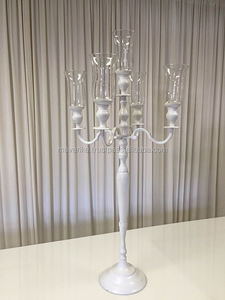 Elegance Look <b>Black</b> Aluminum <b>Candelabra</b> With Glass Votive for Wedding Event Party Centerpiece Floor <b>Candelabra</b> - Product Image 3