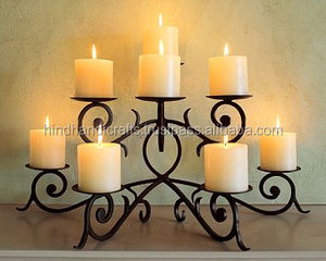 Nouveau design de candélabre en cire parfumée 4 Lite plaqué cuivre pour la décoration de la maison et de l'hôtel de mariage de Noël exporté d'Inde - Product Image 4