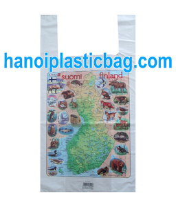 Supermarket custom biodegradable transparent pe ldpe hdpe packaging t-shirt shopping plastic bag - Product Image 2