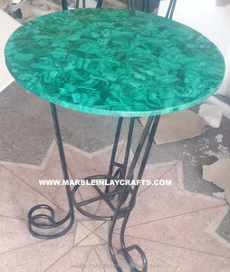 ท็อปโต๊ะ Malachite พร้อมฐานโต๊ะเหล็ก - Product Image 1