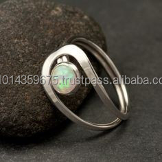 Trendy Women's 925 Sterling Silver Australian Fire <b>Opal</b> Wedding Party & Anniversary <b>Rings</b> - Product Image 2