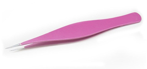 Pinzas profesionales de punta puntiaguda de acero inoxidable KIMBEL (11cm), ligeras y duraderas para depilación de cejas encarnadas - Product Image 3