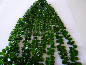 ลูกปัดพลอยพลอยสีเขียวแบบไดออปไซด์กลมแบบเรียบหลวมสีธรรมชาติสำหรับทำเครื่องประดับ - Product Image 3