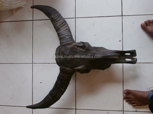 Cabezas de calavera de búhos grandes de resina pintadas a mano, decoración de pared de fábrica - Product Image 4