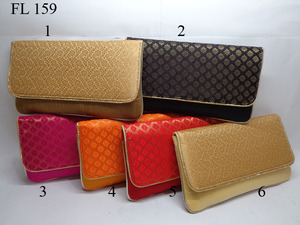 กระเป๋าคลัทช์งานแต่งงาน ดีไซน์เนอร์สำหรับผู้หญิง รุ่น FL159 สีสันสดใส แฟชั่นลำลอง งานปักมือ ผ้าฝ้าย/ปอ ขนาด 1-1.9 ลิตร - Product Image 2