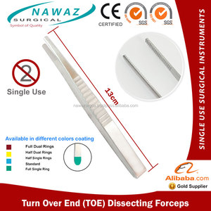 Instruments chirurgicaux à usage unique en acier inoxydable 13cm Pinces à extrémité retournée à dissection manuelle jetable - Product Image 2