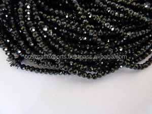 Perles de spinelle noire en gros, 1 mm de diamètre, perles rondes naturelles de couleur spinelle noire - Product Image 4