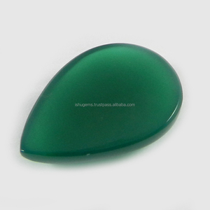 18x25mm Quality Natural Green Onyx Gemstone 4.28 gms Pear Cabochon, cabochon gemstone IG0335 - Product Image 2