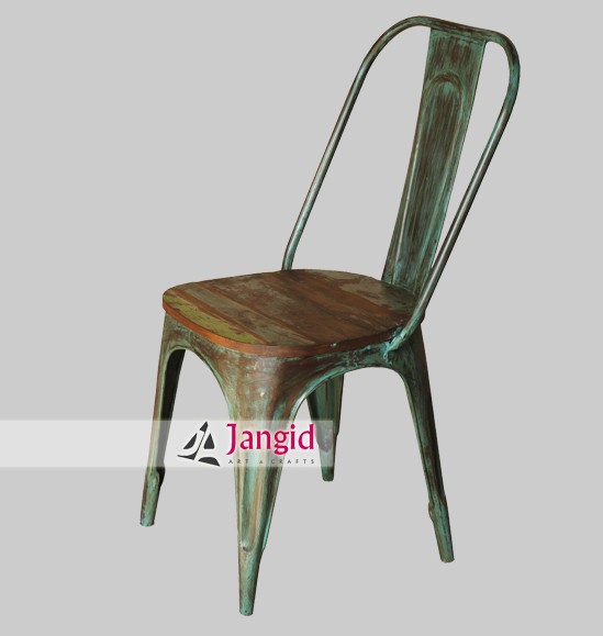 Сельский деревянный и железный стул для столовой, мебель для кофейни по низкой цене